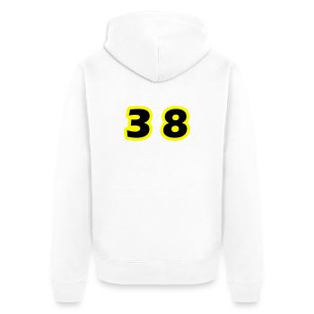 38 Number symbol - Unisex Premium Organic Zip Hoodie - white - Back - Thijin (182cm)