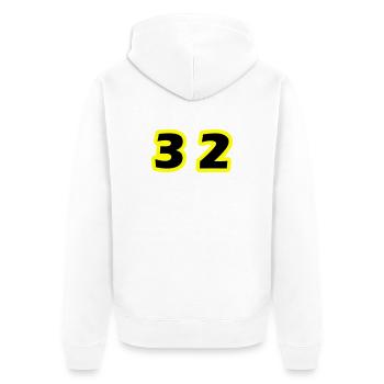 32 Zahl symbol - Unisex Premium Bio Zip Hoodie - Weiß - Hinten - Thijin (182cm)