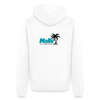 Malle Palmen Strand Vibe - türkis 2026 - Unisex Premium Bio Zip Hoodie - Weiß - Hinten - Thijin (182cm)