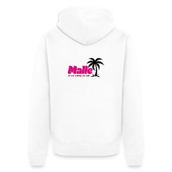 Malle ist nur einmal im Jahr 2026 - pink - Unisex Premium Bio Zip Hoodie - Weiß - Hinten - Thijin (182cm)