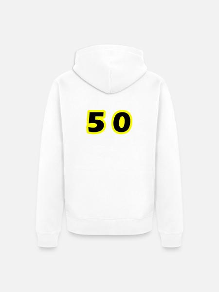 50 Number Symbol - Unisex Premium Organic Zip Hoodie - white