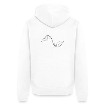 Noir ondulé abstrait - Veste à capuche bio Premium Unisexe - blanc - Dos - Thijin (182cm)