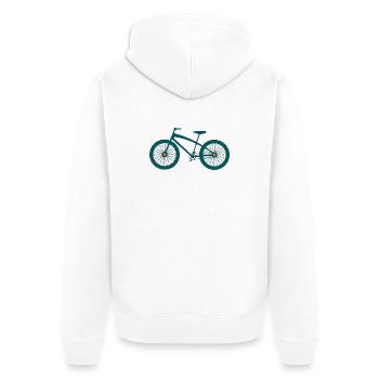 Conception de silhouettes de VTT - Veste à capuche bio Premium Unisexe - blanc - Dos - Thijin (182cm)
