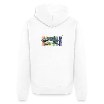 Whale Shark Rhincodon typus - Unisex Premium Organic Zip Hoodie - white - Back - Thijin (182cm)