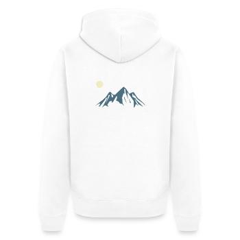 Mountain Silhouette Sunrise - Unisex Premium Organic Zip Hoodie - white - Back - Thijin (182cm)
