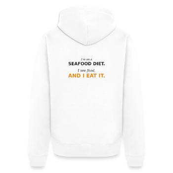 Alimentation diététique de fruits de mer - Veste à capuche bio Premium Unisexe - blanc - Dos - Thijin (182cm)