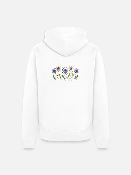 Blumen - Unisex Premium Bio Zip Hoodie - Weiß