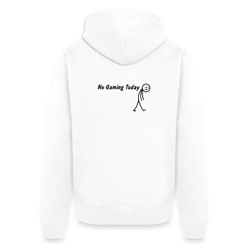 Heute kein Gaming – Lustiges Gamer Zocker - Unisex Premium Bio Zip Hoodie - Weiß - Hinten - Thijin (182cm)