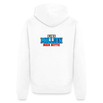 Million Bier - Unisex Premium Bio Zip Hoodie - Weiß - Hinten - Thijin (182cm)