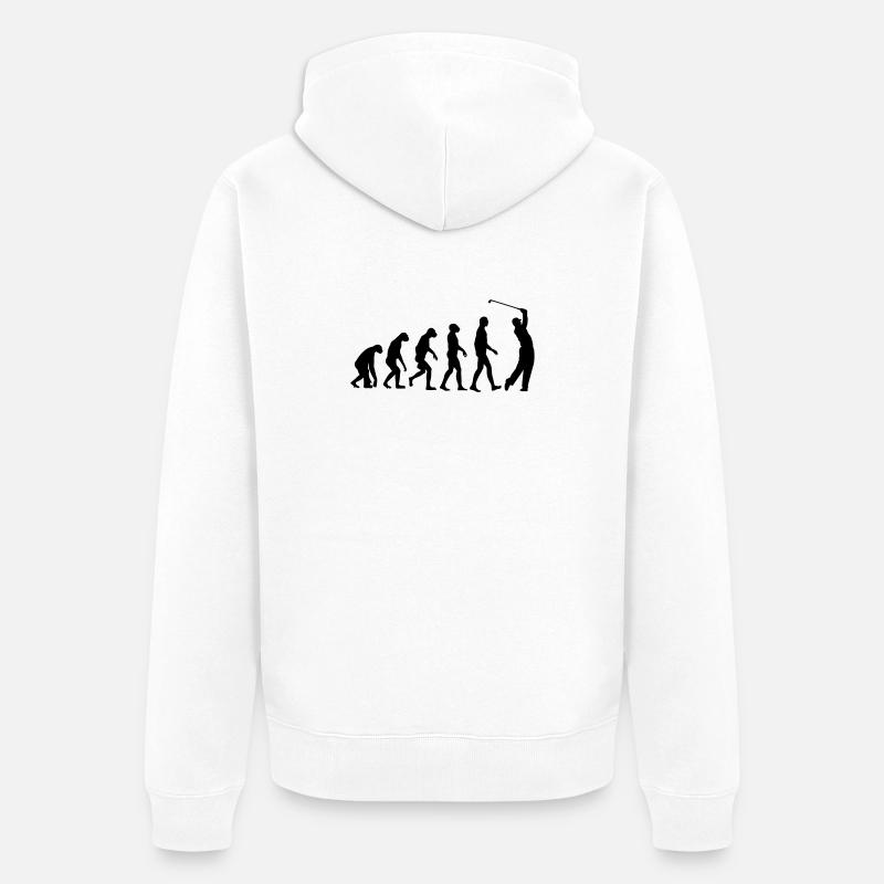 Golf Evolution Golfing - Unisex Premium Bio Zip Hoodie - Weiß
