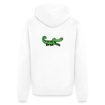 Gefährlich lustiges Krokodil - Unisex Premium Bio Zip Hoodie - Weiß - Hinten - Thijin (182cm)