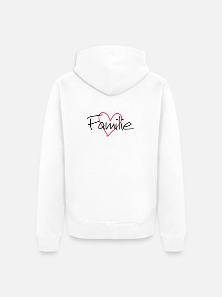 Familie hjerte kærlighed fællesskab samhørighed - Premium økologisk unisex-hættejakke - hvid