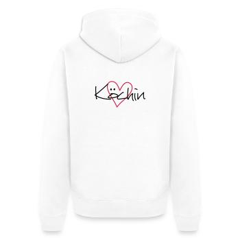 Idée cadeau cuisine coeur hobby chef cuisine - Veste à capuche bio Premium Unisexe - blanc - Dos - Thijin (182cm)