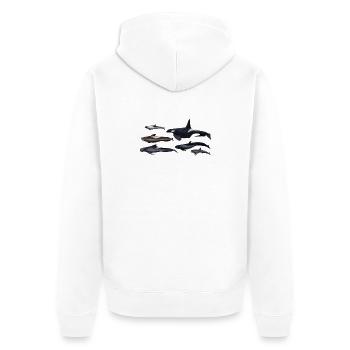 Blackfish - Orcas - Calderones - globicéphales - Veste à capuche bio Premium Unisexe - blanc - Dos - Thijin (182cm)