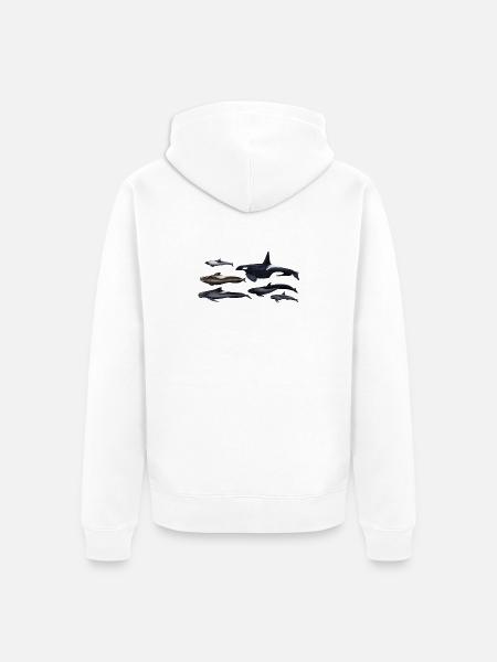 Blackfish - Orcas - Calderones - Grindwal - Unisex Premium Bio Zip Hoodie - Weiß