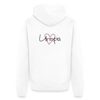 Uropa Herz Liebe Geschenk werdender Uropa - Unisex Premium Bio Zip Hoodie - Weiß - Hinten - Thijin (182cm)