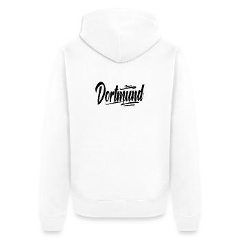 Dortmund - Unisex Premium Bio Zip Hoodie - Weiß - Hinten - Thijin (182cm)