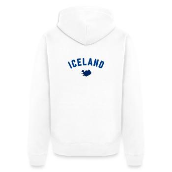 Conception de l’arc de la carte bleue d’Islande - Veste à capuche bio Premium Unisexe - blanc - Dos - Thijin (182cm)