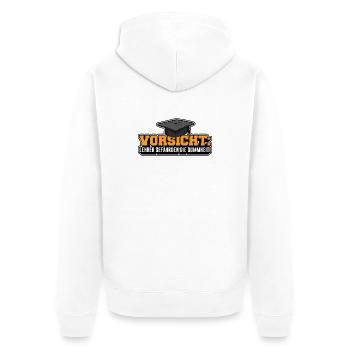 Vorsicht: Lehrer gefährden die Dummheit! - Unisex Premium Bio Zip Hoodie - Weiß - Hinten - Thijin (182cm)
