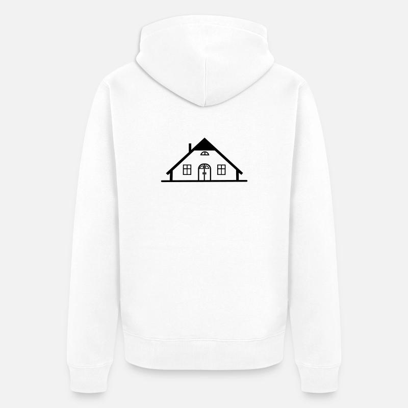 Maison d’entrepôt de grange de ferme - Veste à capuche bio Premium Unisexe - blanc