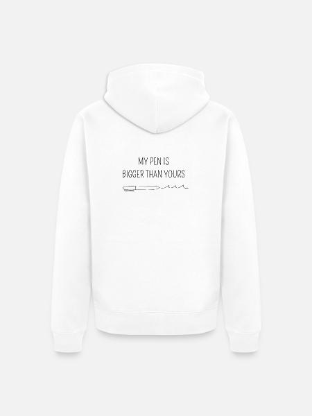 My pen is bigger than yours - Veste à capuche bio Premium Unisexe - blanc