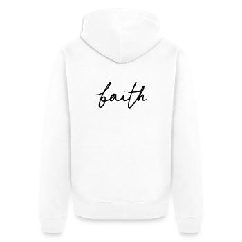 Faith - Unisex Premium Organic Zip Hoodie - white - Back - Thijin (182cm)