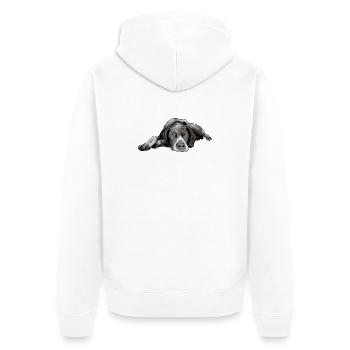 Pointer Deutsch Kurzhaar - Unisex Premium Bio Zip Hoodie - Weiß - Hinten - Thijin (182cm)