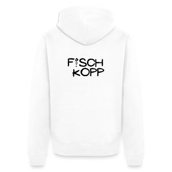 Fischkopp Motiv Angler - Unisex Premium Bio Zip Hoodie - Weiß - Hinten - Thijin (182cm)