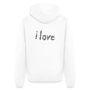 i love - Unisex Premium Organic Zip Hoodie - white - Back - Thijin (182cm)
