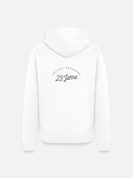 Tolles Geschenk 23 Jahre  - Unisex Premium Bio Zip Hoodie - Weiß