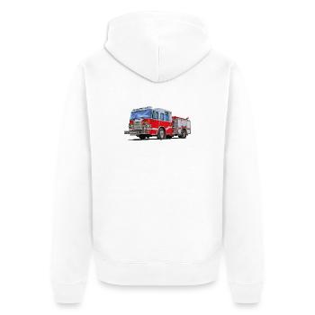 Camion de pompiers avec lequel tout le monde veut se rendre sur les lieux - Veste à capuche bio Premium Unisexe - blanc - Dos - Thijin (182cm)