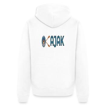 KAJAK WASSERSPORTLER - Unisex Premium Bio Zip Hoodie - Weiß - Hinten - Thijin (182cm)