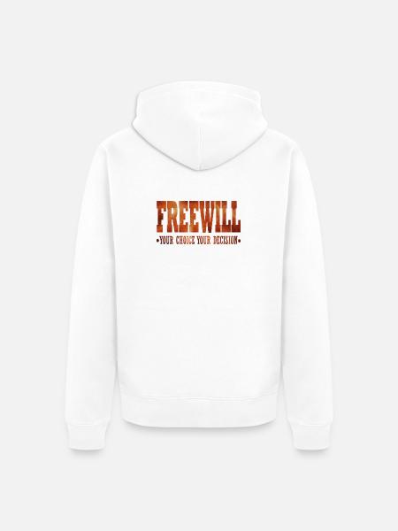 FreeWill - Unisex Premium Organic Zip Hoodie - white