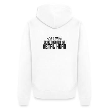 Regarde maman, ta fille est une métalleuse - Veste à capuche bio Premium Unisexe - blanc - Dos - Thijin (182cm)