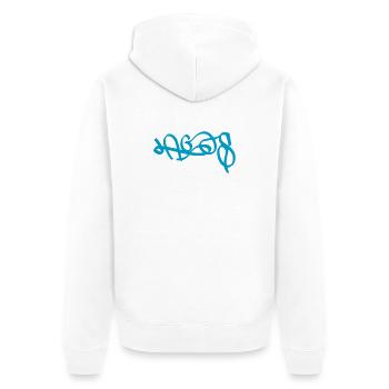 Abstract Lagos Graffiti Design - Unisex Premium Organic Zip Hoodie - white - Back - Thijin (182cm)