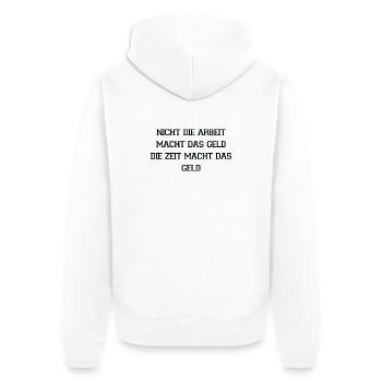 Time Makes Money Quote - Unisex Premium Organic Zip Hoodie - white - Back - Thijin (182cm)