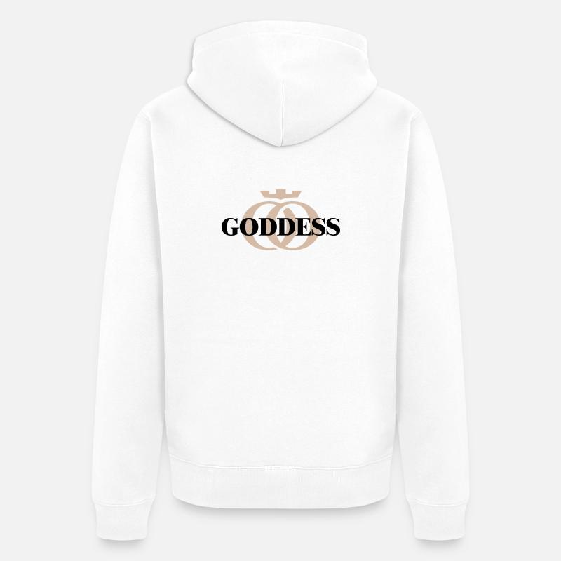 GODDESS Oppoline Kollektion - Unisex Premium Bio Zip Hoodie - Weiß