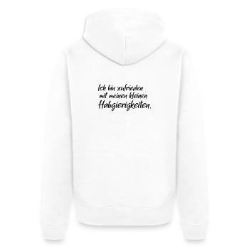 Greed - Unisex Premium Organic Zip Hoodie - white - Back - Thijin (182cm)