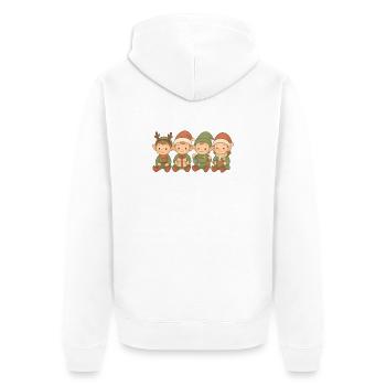 Weihnachtselfen für Männer, Frauen und Kinder - Unisex Premium Bio Zip Hoodie - Weiß - Hinten - Thijin (182cm)