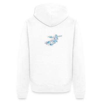 ECG de handball Battement de cœur Joueur de Handball Pouls Cadeau - Veste à capuche bio Premium Unisexe - blanc - Dos - Thijin (182cm)