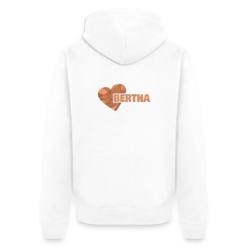 First name Bertha - Unisex Premium Organic Zip Hoodie - white - Back - Thijin (182cm)
