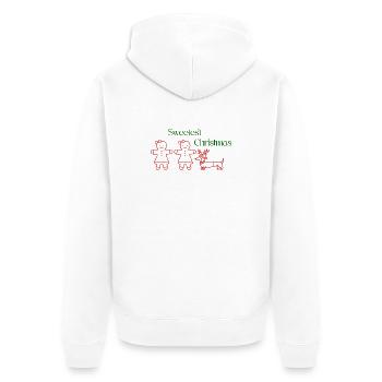 Noël – Filles en pain d’épices et teckels (texte vert - Veste à capuche bio Premium Unisexe - blanc - Dos - Thijin (182cm)