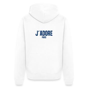 J´Adore Paris - I love Paris - France - Frankreich - Unisex Premium Bio Zip Hoodie - Weiß - Hinten - Thijin (182cm)