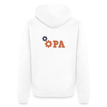 Grandpa Gear Repair - Mechanic Repair Car - Unisex Premium Organic Zip Hoodie - white - Back - Thijin (182cm)