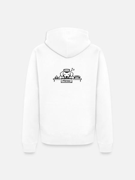 Doorman Dog Sleeping - Unisex Premium Organic Zip Hoodie - white