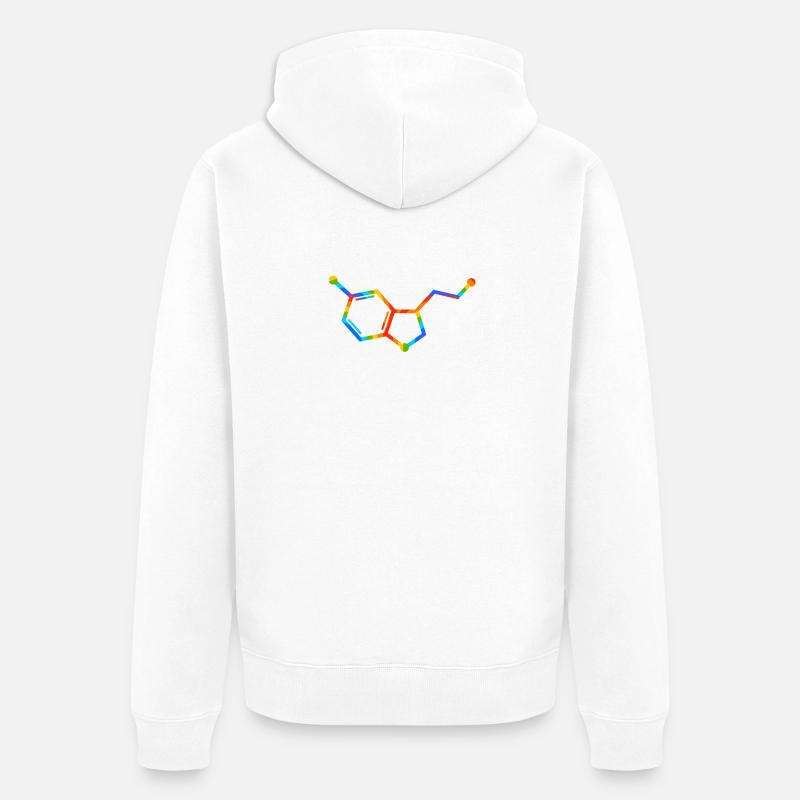 Rainbow Molecule Geometry - seratonin - Unisex Premium Organic Zip Hoodie - white