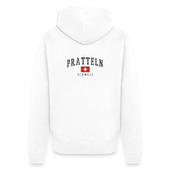 Pratteln Schweiz Vintage Emblem - Unisex Premium Bio Zip Hoodie - Weiß - Hinten - Thijin (182cm)