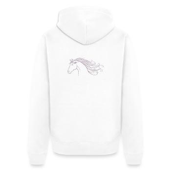 Semelle minimaliste de cheval à cheval en silhouette - Veste à capuche bio Premium Unisexe - blanc - Dos - Thijin (182cm)