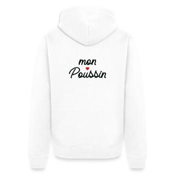 Mon Coeur Coussin Script - Veste à capuche bio Premium Unisexe - blanc - Dos - Thijin (182cm)