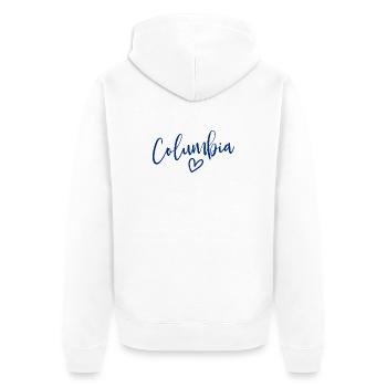 Columbia Cœur Femmes, Amour Columbia - Veste à capuche bio Premium Unisexe - blanc - Dos - Thijin (182cm)
